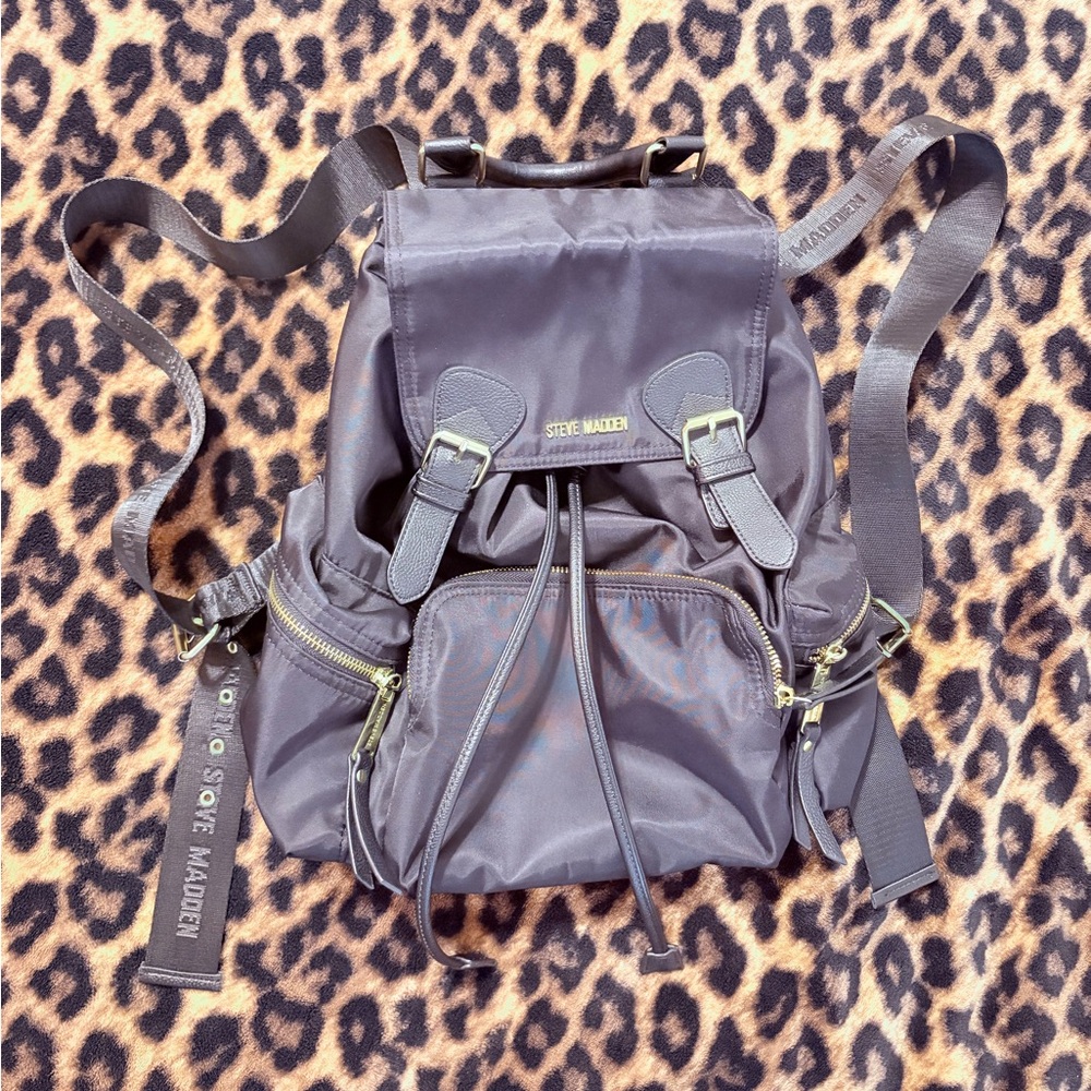 Steve Madden Black Nylon Drawstring Backpack - image 1